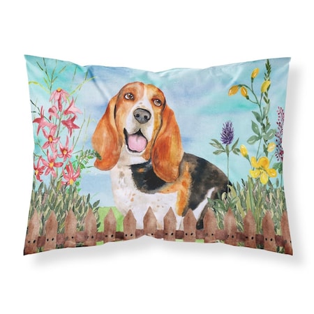 Jensendistributionservices Basset Hound Spring Fabric Standard Pillowcase MI2551441